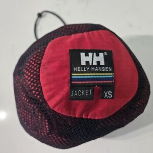 Helly Hansen red packable rain jacket windbreaker XS